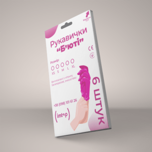 Перчатки нитриловые розовые L
