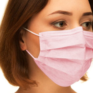 маски медицинские розовые